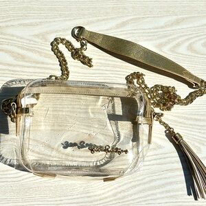 Lilly Pulitzer Gold Crossbody Bag with Chain Strap